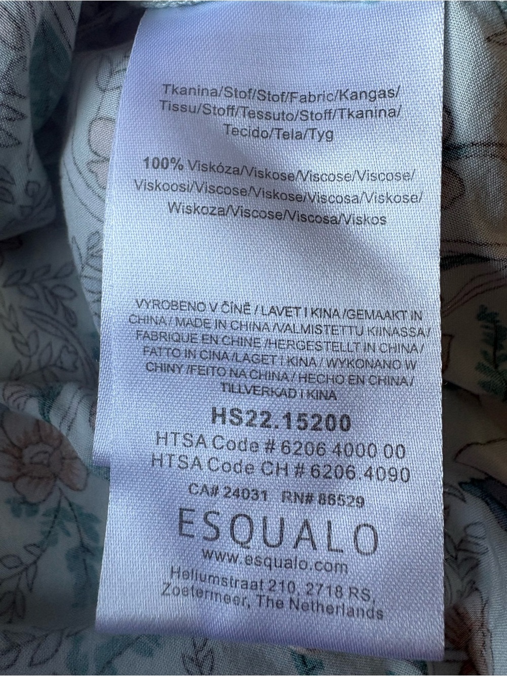 ESQUALO Cream Tunic with Teal and Tan Floral Design - Picture 3 of 6